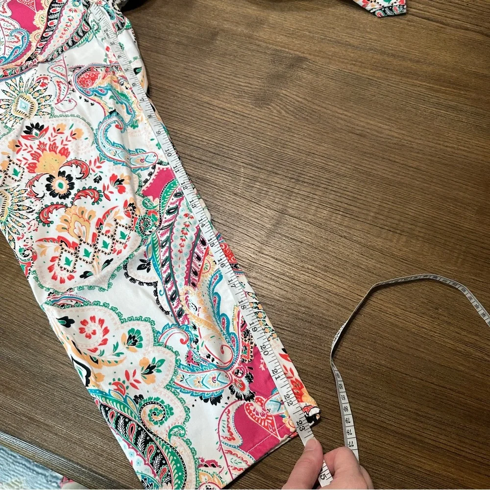 Chico's Multicolor Paisley Slim Leg Crop Pants - Picture 7 of 8